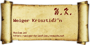 Weiger Krisztián névjegykártya